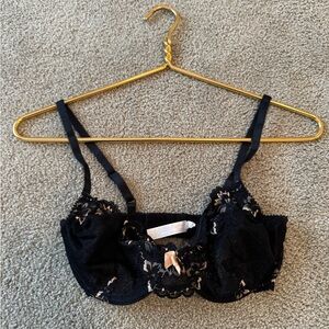 Apt 9 Black Sheer Lace Sexy Bra Underwire Size 34C Bralette